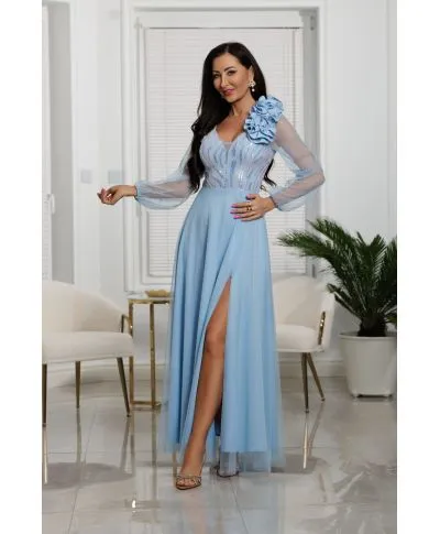 Sukienka maxi STELLA / Błękitny