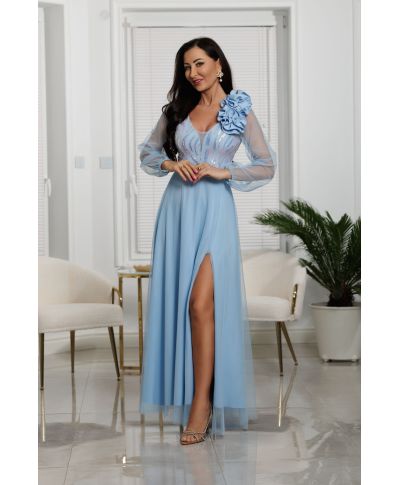 Sukienka maxi STELLA / Błękitny