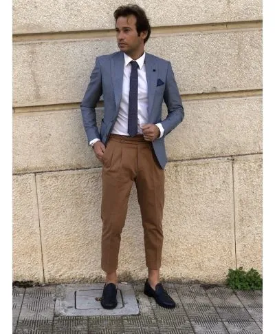 Giacca uomo, elegante - Micro fantasia blu