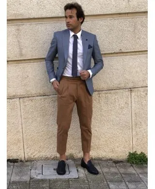 Giacca uomo, elegante - Micro fantasia blu