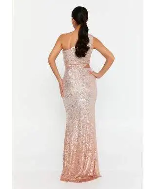 Vestito in pellettes oro rosa a sirena - Ariel
