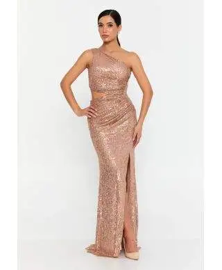 Vestito in pellettes oro giallo a sirena - Ariel