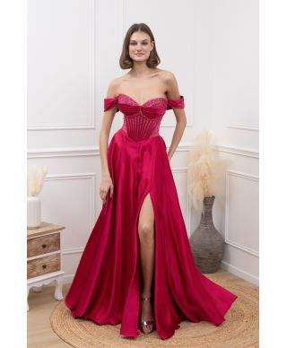 Vestito da cerimonia particolare fuxia,con bustier - Liandra - Abiti da cerimonia donna online - Gigolfun.it
