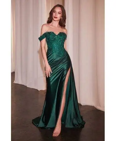 Abito a sirena verde con corpetto decorato - Bunny - Abiti a sirena online - Gogolfun.it