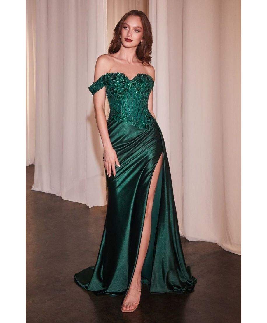 Abito a sirena verde con corpetto decorato - Bunny - Abiti a sirena online - Gogolfun.it