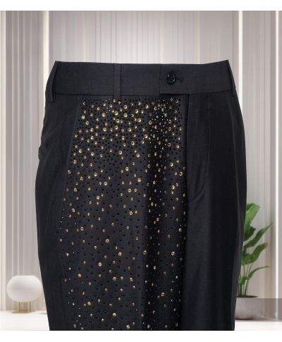Smoking nero particolare con strass - Stanley - Smoking uomo particolari online - Gogolfun.it