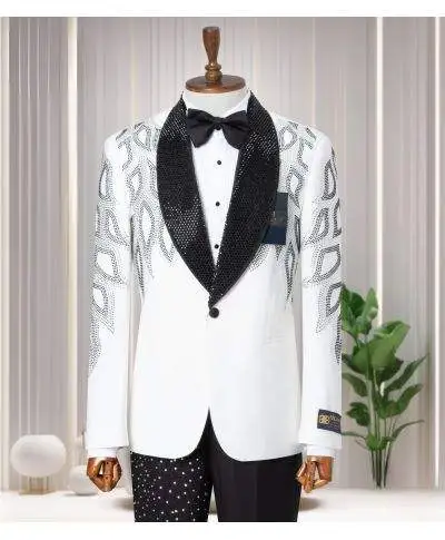 Smoking uomo particolare bianco - Stanley - Smoking particolare da diciottesimo compleanno - Gogolfun.it