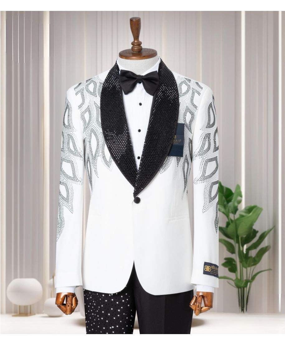 Smoking uomo particolare bianco - Stanley - Smoking particolare da diciottesimo compleanno - Gogolfun.it