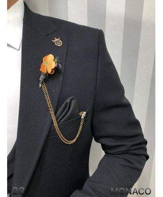 Abito uomo nero, Monaco - Gilet doppiopetto