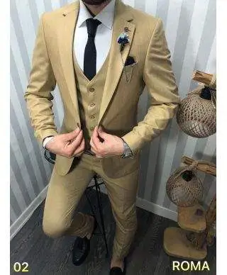 Abito uomo beige, con giacca a quadri - Van