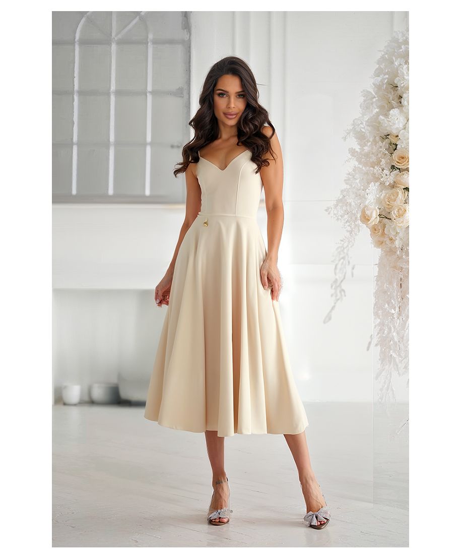 SUKIENKA MIDI Z PODWÓJNYMI RAMIĄCZKAMI