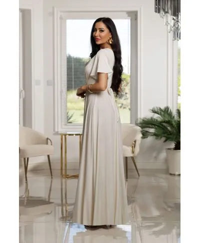 Sukienka maxi BELLA brokat / Ecru