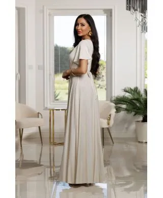 Sukienka maxi BELLA brokat / Ecru