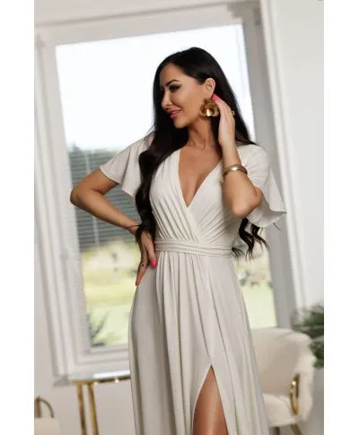 Sukienka maxi BELLA brokat / Ecru