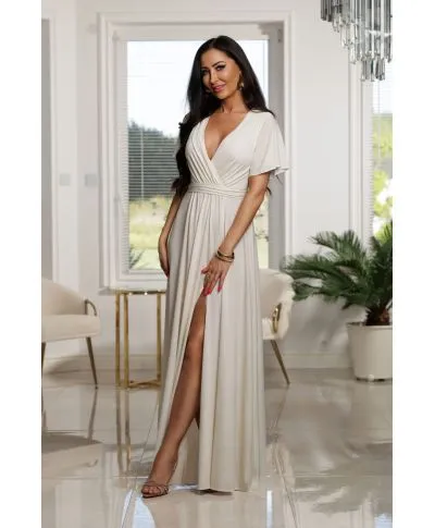Sukienka maxi BELLA brokat / Ecru