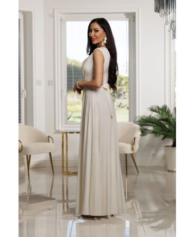 Sukienka maxi SALMA brokat / Ecru