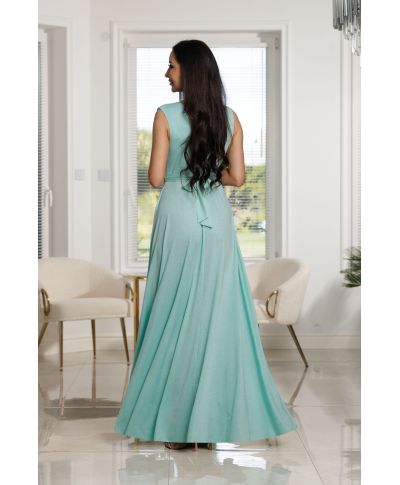 Sukienka maxi SALMA brokat / Miętowy