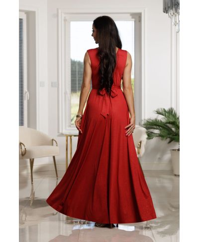 Sukienka maxi SALMA brokat / Czerwony