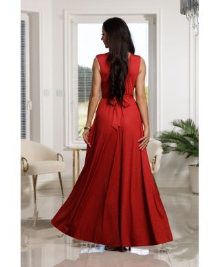 Sukienka maxi SALMA brokat / Czerwony