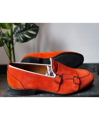 Mocassini uomo con fibbie - Arancioni
