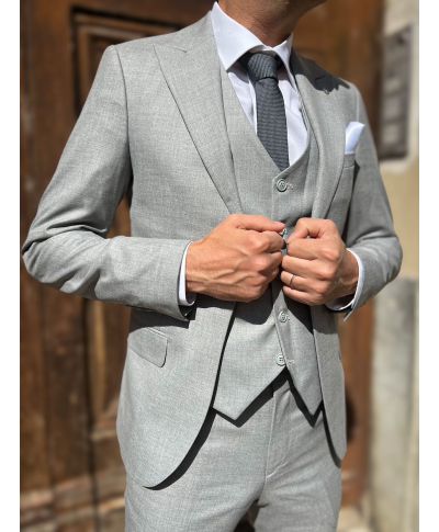 Abito uomo, grigio chiaro - Con gilet monopetto - Abiti uomo online - Gogolfun.it