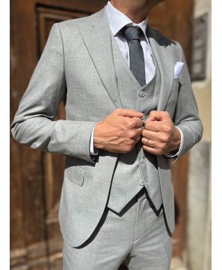 Abito uomo, grigio chiaro - Con gilet monopetto - Abiti uomo online - Gogolfun.it