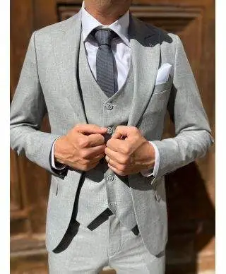 Abito uomo, grigio chiaro - Con gilet, Bibo