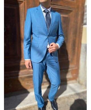 Abito uomo petrolio, due bottoni Tom - Vestibilità slim