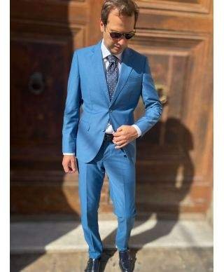 Abito uomo petrolio, due bottoni Tom - Vestibilità slim