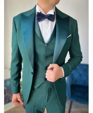 Smoking uomo con gilet , verde - King