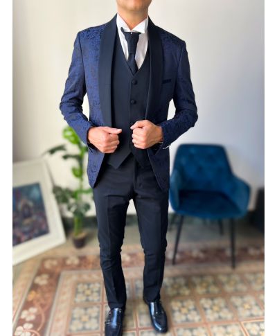 Smoking uomo damascato uomo con gilet - Ischia