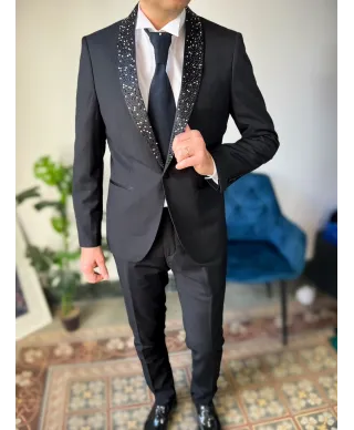 Smoking uomo nero con rever con strass - Vivaldi - Smoking diciottesimo compleanno - Gogolfun.it