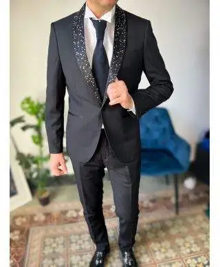 Smoking uomo nero con rever con strass - Vivaldi - Smoking diciottesimo compleanno - Gogolfun.it