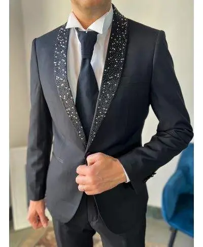 Smoking uomo nero con rever con strass - Vivaldi - Smoking diciottesimo compleanno - Gogolfun.it