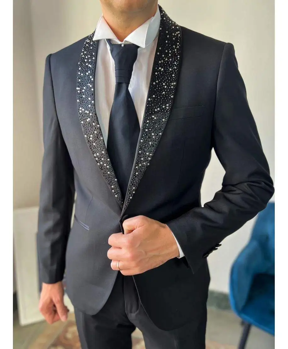 Smoking uomo nero con rever con strass - Vivaldi - Smoking diciottesimo compleanno - Gogolfun.it
