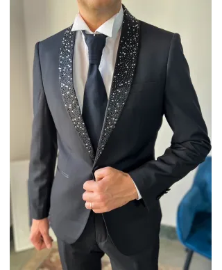 Smoking uomo nero con rever con strass - Vivaldi - Smoking diciottesimo compleanno - Gogolfun.it