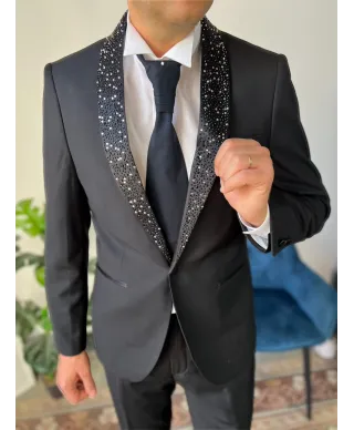 Smoking uomo nero con rever con strass - Vivaldi - Smoking diciottesimo compleanno - Gogolfun.it