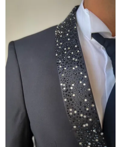 Smoking uomo nero con rever con strass - Vivaldi - Smoking diciottesimo compleanno - Gogolfun.it