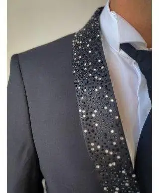 Smoking uomo nero con rever con strass - Vivaldi