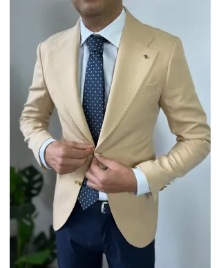Giacca uomo particolare con bottoni dorati, gialla - Venice