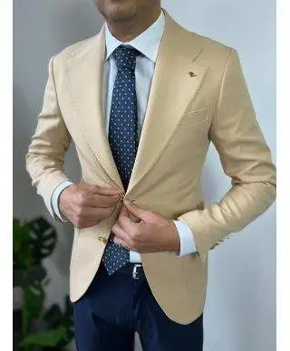 Giacca uomo particolare con bottoni dorati, gialla - Venice