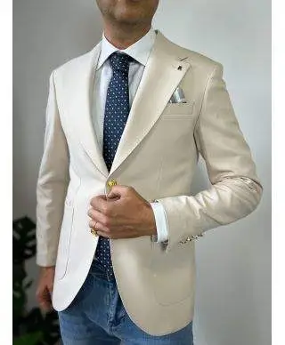 Giacca uomo panna con bottoni oro - Sunset - Giacche e blazer uomo online - Gogolfun.it