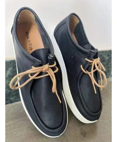 Scarpe uomo blu con lacci - Vera pelle - Scarpe, mocassini e stringate online - Gogolfun.it