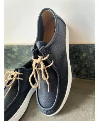 Scarpe uomo blu con lacci - Vera pelle