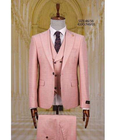 Abito uomo rosa, gilet doppiopetto - Billy