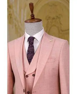 Abito uomo rosa, gilet doppiopetto - Billy