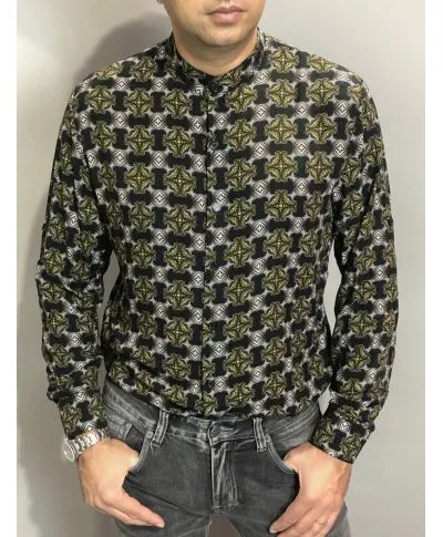 Camicia uomo fantasia - Collo coreano