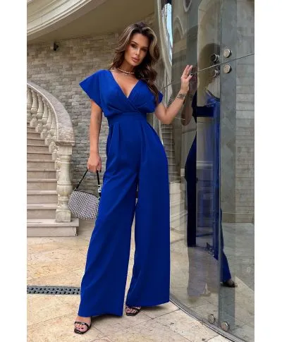 Tuta donna con pantaloni palazzo - Cobalto - Tute eleganti online - Gogolfun.it
