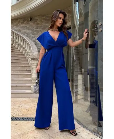 Tuta donna con pantaloni palazzo - Cobalto - Tute eleganti online - Gogolfun.it