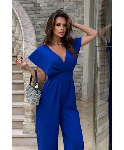 Tuta donna con pantaloni palazzo - Cobalto - Tute eleganti online - Gogolfun.it